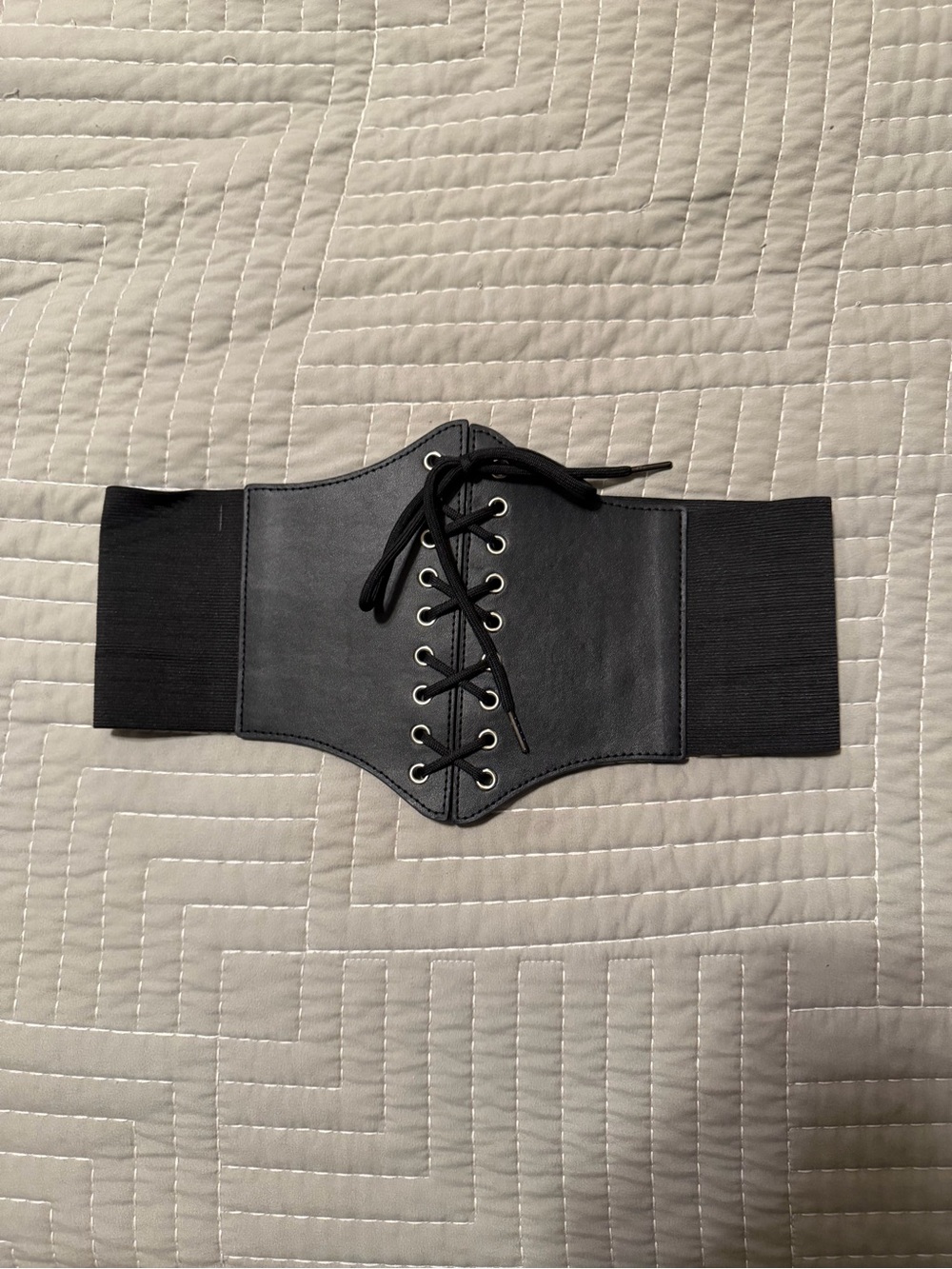 New Black Lace-Up Waist Cincher Belt